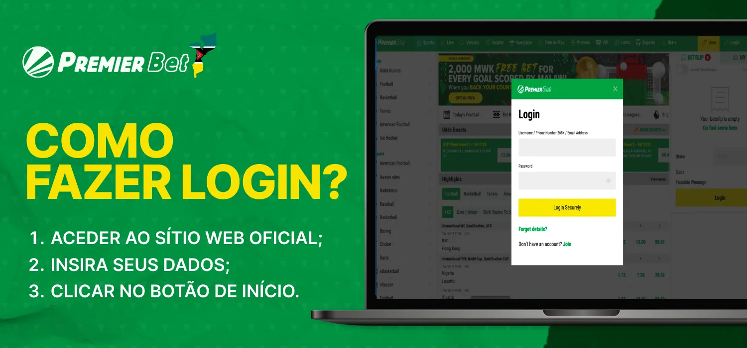 como fazer login